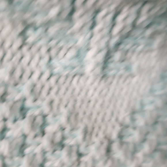 Tony Lambert Vintage Aqua and Ivory V-Neck Sweater, M - Picture 5 of 7